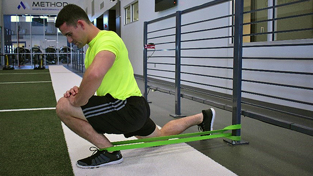 Ankle Stretch Using Resistance Band