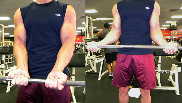 Barbell Curls with Grip-Width Variations