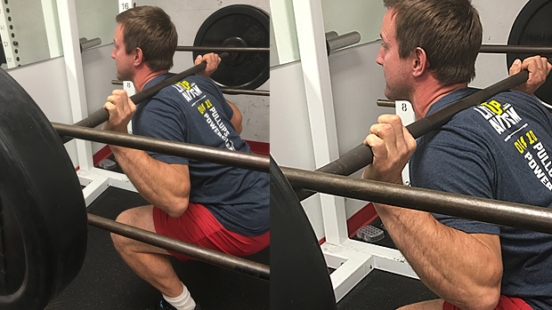 Isometric hold against the top pins in the squat rack