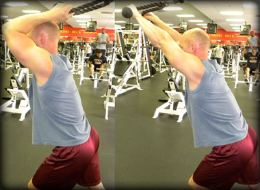 Overhead cable triceps extensions