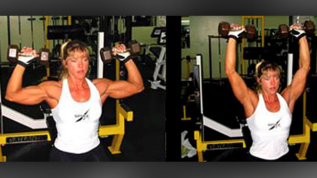 Seated dumbbell shoulder press