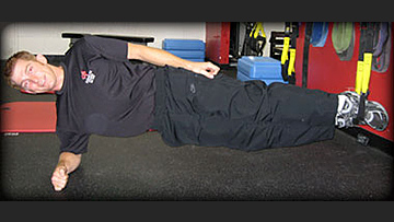 Side plank with legs suspended