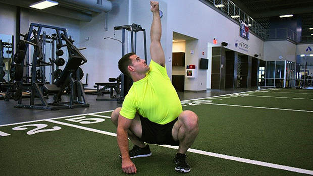 Squat Hold with Reach Back